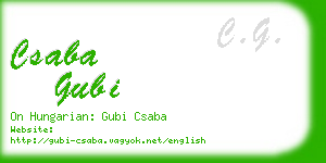 csaba gubi business card